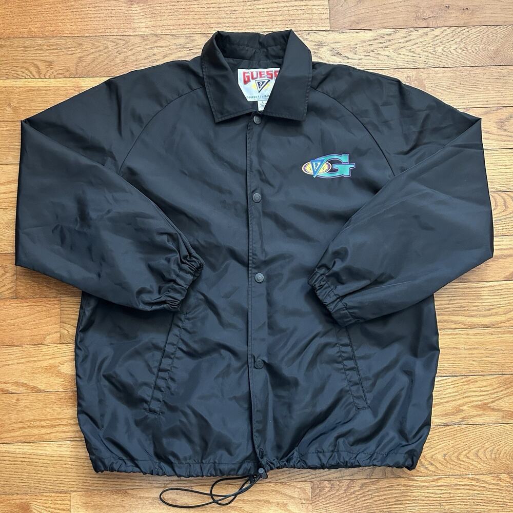 Guess J Balvin 2020 Windbreaker Coach Snap Logo Jacket Large